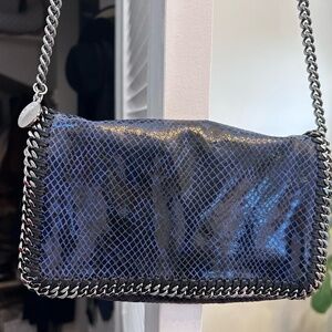 STELLA MCCARTNEY  Snake Print Falabella Crossbody Bag Blue/Black